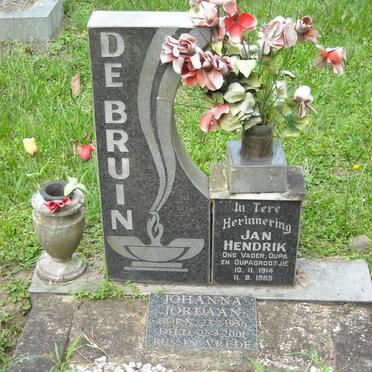 BRUIN Jan Hendrik, de 1914-1989 :: JORDAAN Johanna 1936-2001