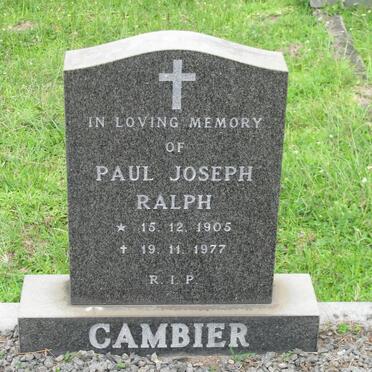 CAMBIER Paul Joseph Ralph 1905-1977