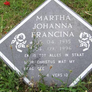 ENGELBRECHT Martha Johanna Francina 1935-1996
