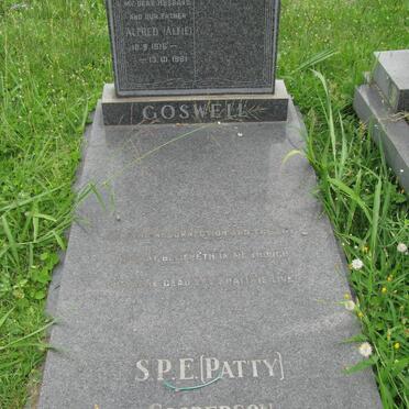 GOSWELL Alfred 1916-1981 :: GOODERSON S.P.E. nee GOSWELL