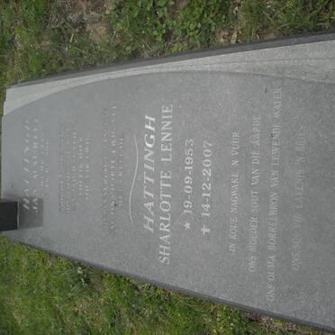 HATTINGH Jan Mauritz 1952-2001 &amp; Sharlotte Lennie 1953-2007