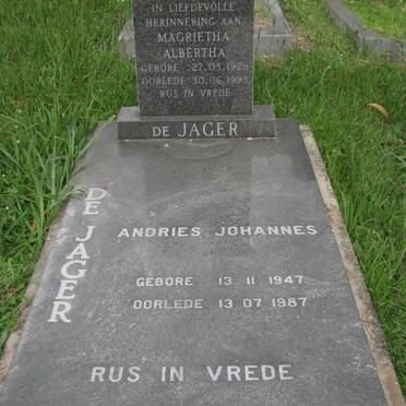 JAGER Andries Johannes, de 1947-1987 &amp; Magrietha Albertha 1928-1995
