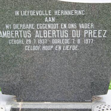 PREEZ Lambertus Albertus, du 1937-1977