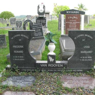 ROOYEN Frederik Reinard, van 1932-2003 &amp; Lydia Margaret 1926-2003