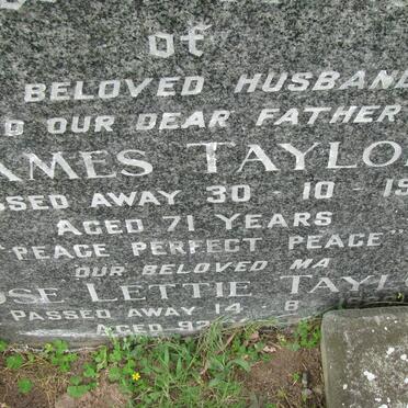 TAYLOR James -1961 &amp; Rose Lettie -19??