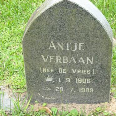 VERBAAN Antje nee DE VRIES 1906-1989