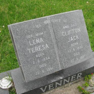 VENNER Clifton Jack 1892-1987 &amp; Lena Teresa 1894-1941