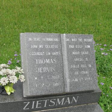 ZIETSMAN Thomas Jervis 1903-1991 &amp; Margaretha Elizabeth 1913-2002