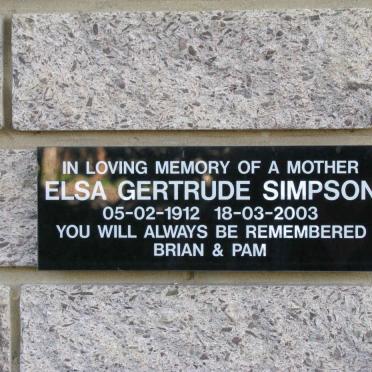 SIMPSON Elsa Gertrude 1912-2003