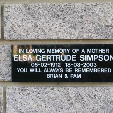 SIMPSON Elsa Gertrude 1912-2003