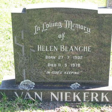 NIEKERK Bert, van -1995 &amp; Helen Blanche 1902-1978