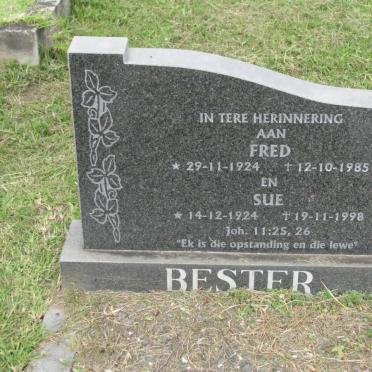 BESTER Fred 1924-1985 &amp; Sue 1924-1998