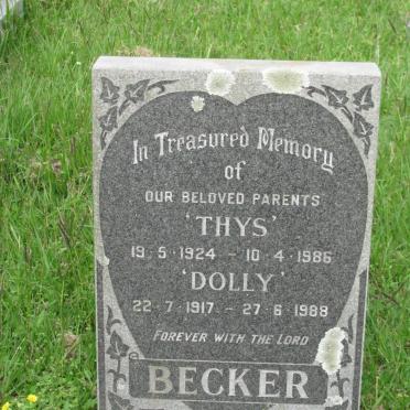 BECKER Thys 1924-1986 &amp; Dolly 1917-1988