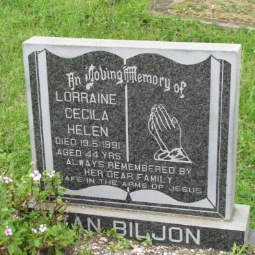 BILJON Lorraine Cecilia Helen, van -1991