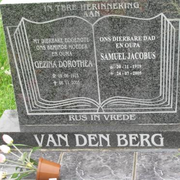BERG Samuel Jacobus 1919-2005 &amp; Gezina Dorothea 1915-2003