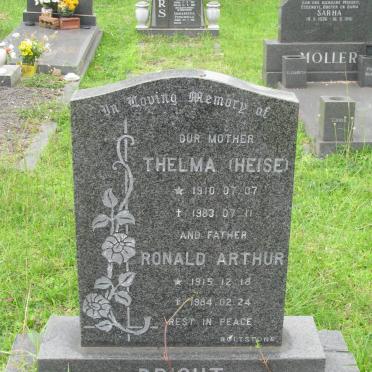 BRIGHT Ronald Arthur 1915-1984 &amp; Thelma 1910-1983