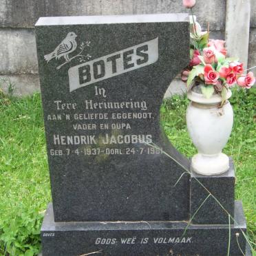 BOTES Hendrik Jacobus 1937-1981