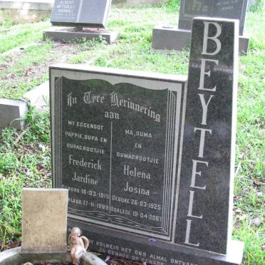 BEYTELL Frederick Jardine 1915-1989 &amp; Helena Josina 1925-2007