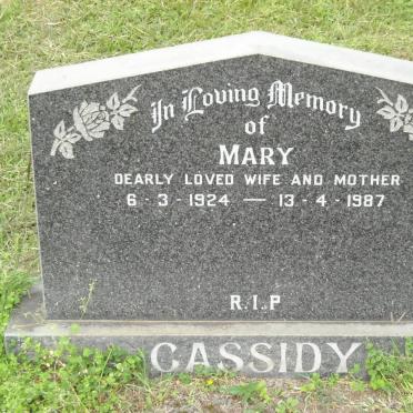 CASSIDY Mary 1924-1987