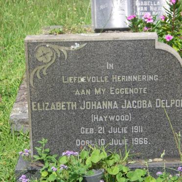 DELPORT Elizabeth Johanna Jacoba nee HAYWOOD 1911-1966