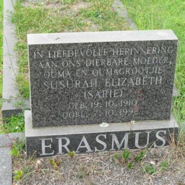 ERASMUS Susurah Elizabeth 1910-1992