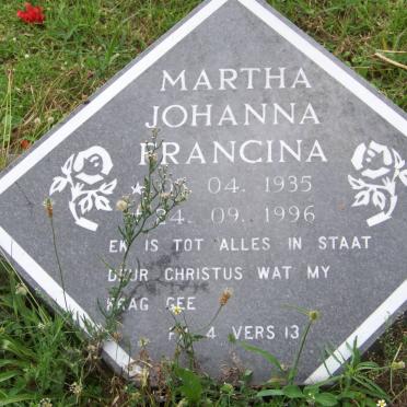 ENGELBRECHT Martha Johanna Francina 1935-1996