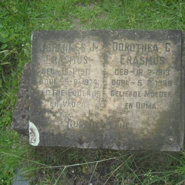 ERASMUS Johannes J. 1911-1974 &amp; Dorothea C 1913-1988