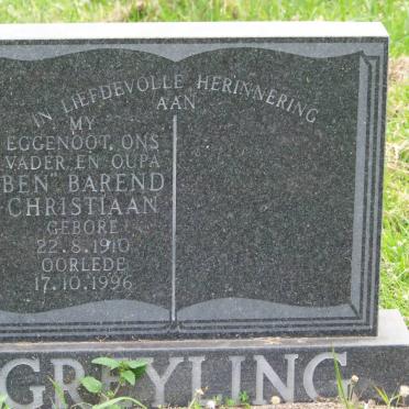 GREYLING Barend Christiaan 1910-1996