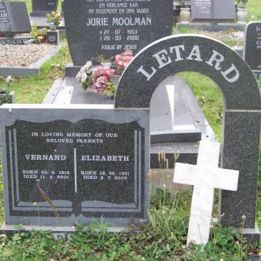 LETARD Vernand 1912-2001 &amp; Elizabeth 1921-2000