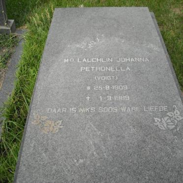 McLAUCHLIN Johanna Petronella nee VOIGT 1909-1989