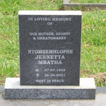 MBATHA Ntombemhlophe Jennetta 1925-2001