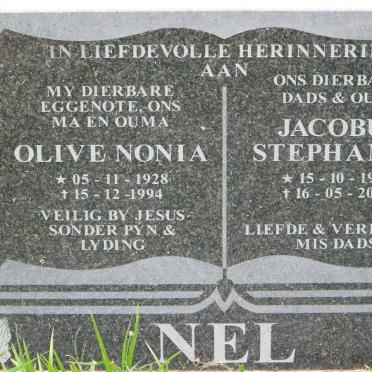 NEL Jacobus Stephanus 1926-2002 &amp; Olive Nonia 1928-1994