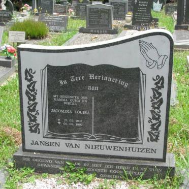 NIEUWENHUIZEN Jacomina Louisa, Jansen van 1947-1997