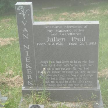NIEKERK Julien Paul, van 1926-1995