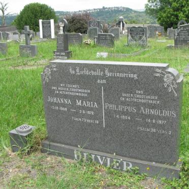 OLIVIER Philippus Arnoldus 1904-1977 &amp; Johanna Maria 1908-1972