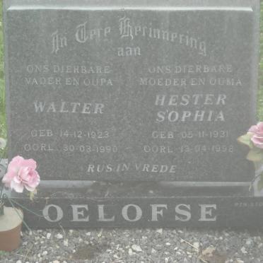 OELOFSE Walter 1923-1990 &amp; Hester Sophia 1931-1998