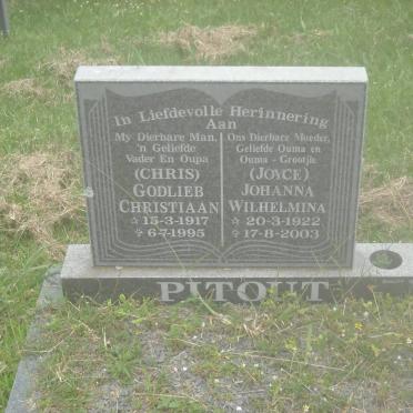 PITOUT Godlieb Christiaan 1917-1995 &amp; Johanna Wilhelmina 1922-2003