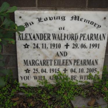 PEARMAN Alexander Walford 1910-1991 &amp; Margaret Eileen 1915-2005
