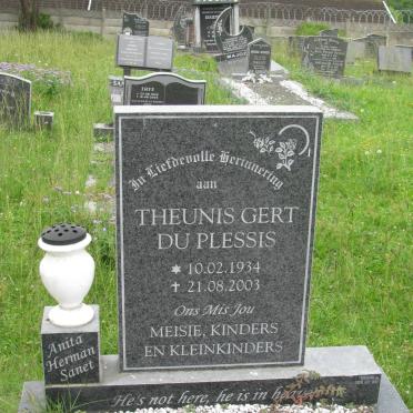 PLESSIS Theunis Gert, du 1934-2003