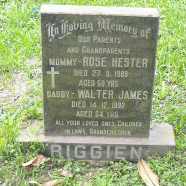 RIGGIEN Walter James -1992 &amp; Rose Hester -1989
