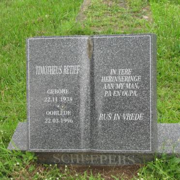 SCHEEPERS Timotheus Retief 1938-1996