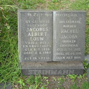 STEINMANN Jacobus Albert Louw 1899-1980 &amp; Rachel Jacoba 1902-1991