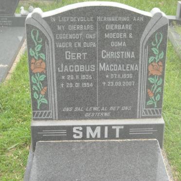 SMIT Gert Jacobus 1935-1994 &amp; Christina Magdalena 1935-2007
