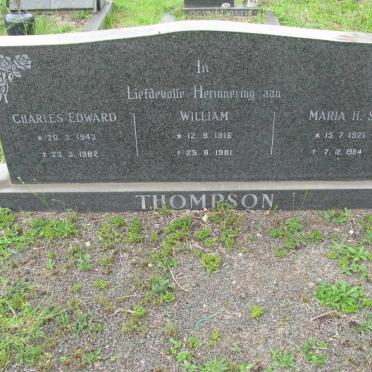 THOMPSON William 1916-1981 &amp; Maria H.S. 1921-1984 :: THOMPSON Charles Edward 1943-1982