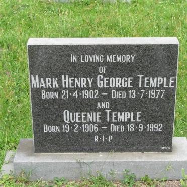 TEMPLE Mark Henry George 1902-1977 &amp; Queenie 1906-1992