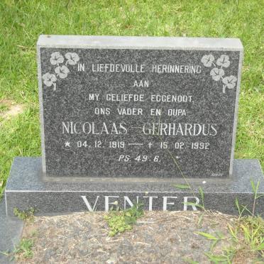 VENTER Nicolaas Gerhardus 1919-1992