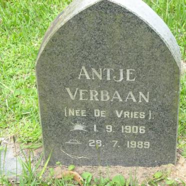 VERBAAN Antje nee DE VRIES 1906-1989