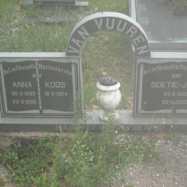 VUUREN Koos, van 1924 &amp; Anna 1933-2001 :: VAN VUUREN Boetie-John 1955-2000