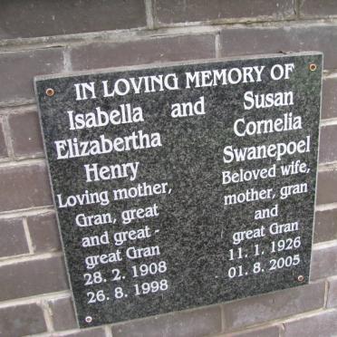 HENRY Isabella Elizabertha 1908-1998 :: SWANEPOEL Susan Cornelia 1926-2005