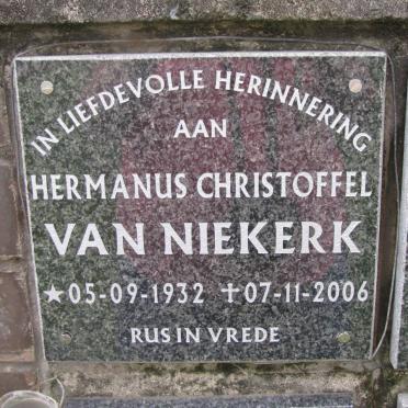 NIEKERK Hermanus Christoffel, van 1932-2006
